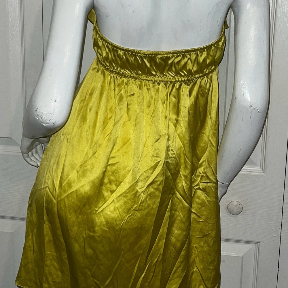 Marciano Light Yellow Silk Blend Slip Mini Dress - Picture 4 of 5